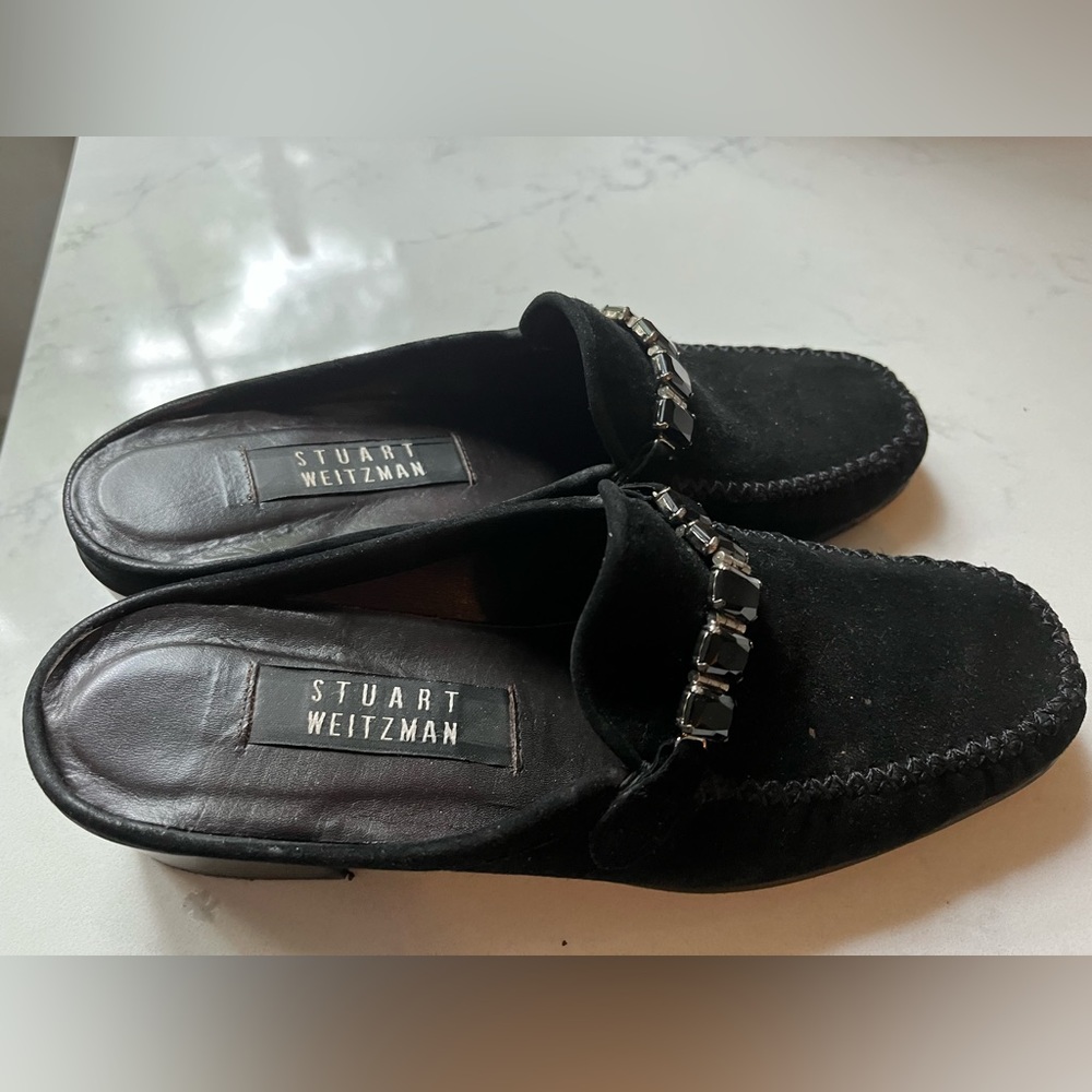 Stuart Weitzman suede black shoes size 7